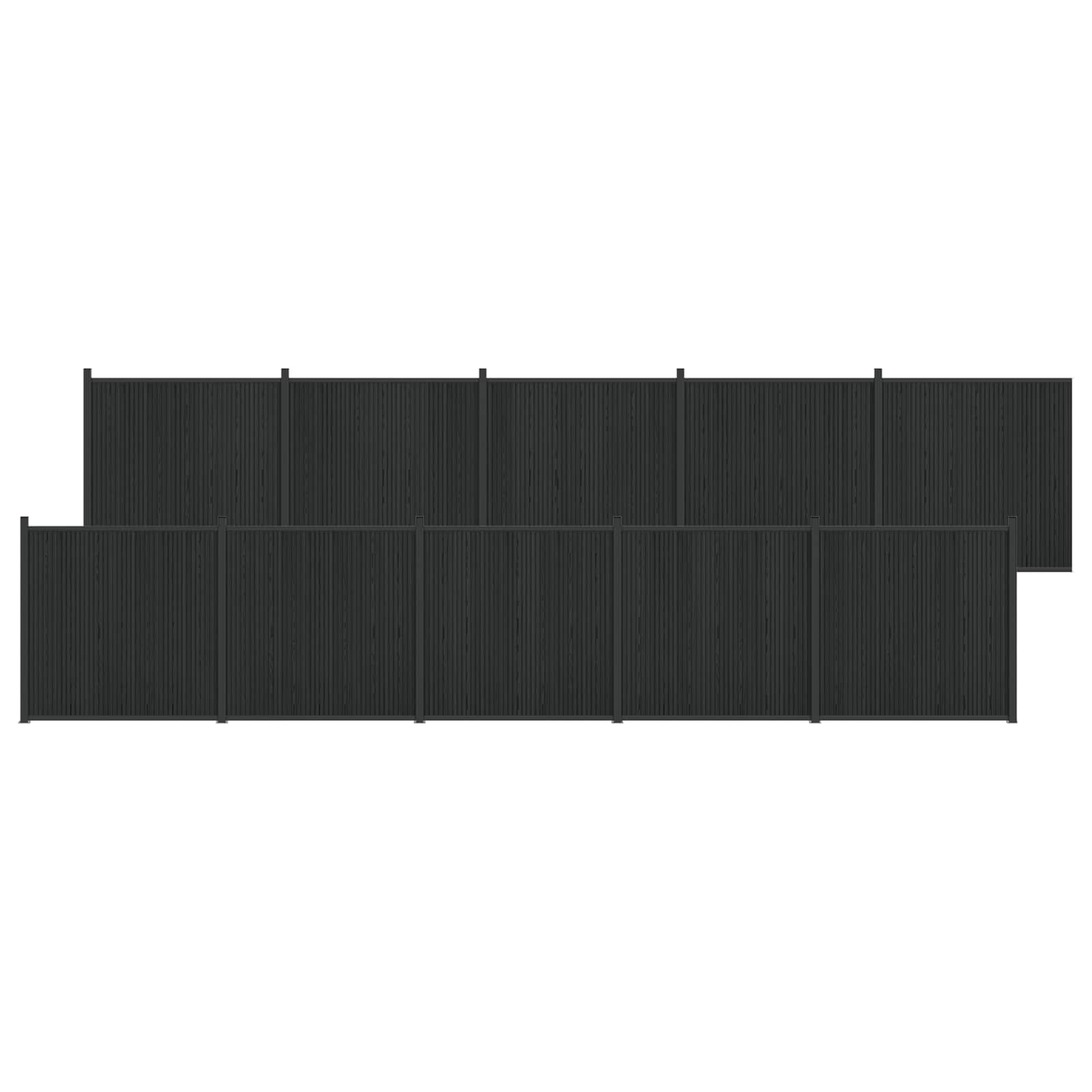 vidaXL Panou de Gardă 10 pcs WPC și Aluminiu Negru