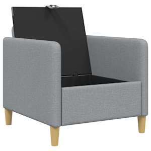 Sofa s úložným prostorem Světle šedá 72 x 78 x 87 cm Polyester - obrázek 4