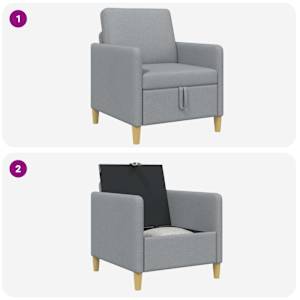 Sofa s úložným prostorem Světle šedá 72 x 78 x 87 cm Polyester - obrázek 9