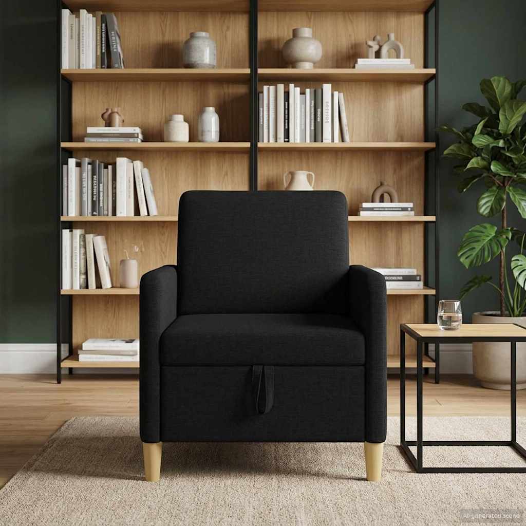 vidaXL Sofa med opbevaring Sort 72 x 78 x 87 cm Polyester