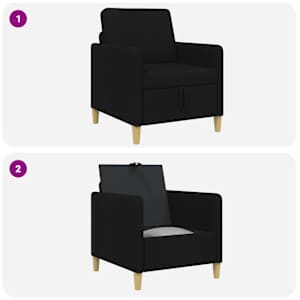 Sofa s úložným prostorem Černá 72 x 78 x 87 cm Polyester - obrázek 8