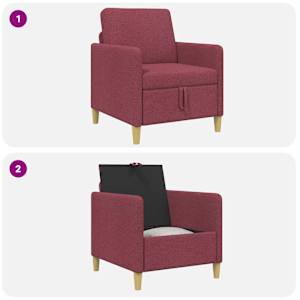 Sofa s úložným prostorem Víno Červené 72 x 78 x 87 cm Polyester - obrázek 8