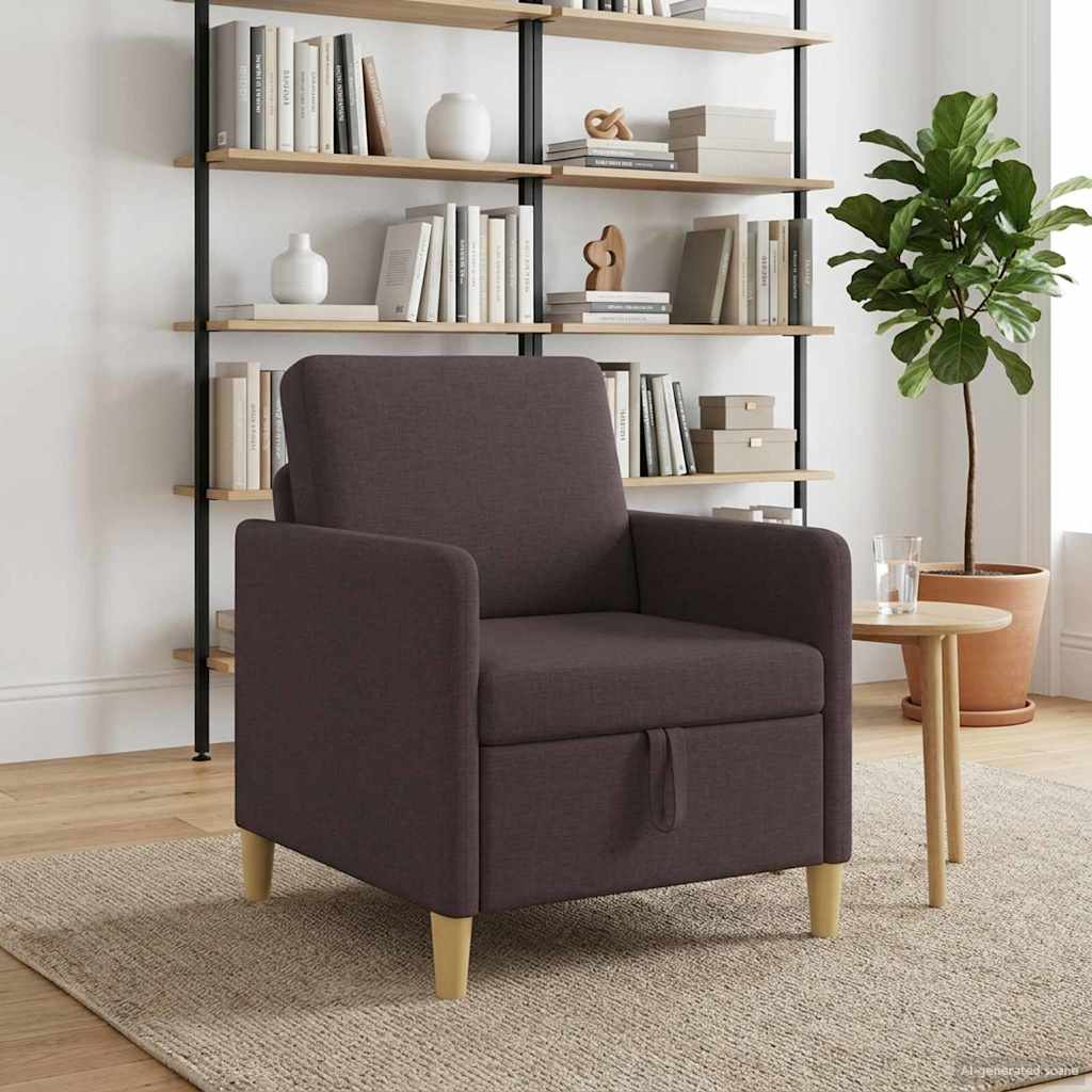 Sofa s shrambo Temno rjava 72 x 78 x 87 cm Poliester - slika 3