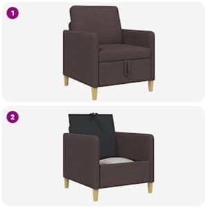 Sofa s úložným prostorem Tmavě hnědá 72 x 78 x 87 cm Polyester - obrázek 8