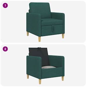 Sofa s úložným prostorem Tmavě zelená 72 x 78 x 87 cm Polyester - obrázek 8