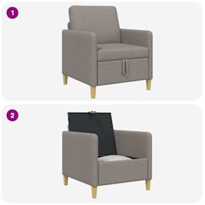 Sofa s úložným prostorem Taupe 72 x 78 x 87 cm Polyester - obrázek 8