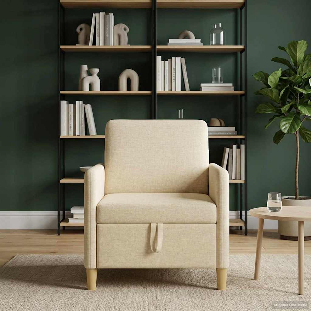 vidaXL Sofa cu Spațiu de Depozitare Crem 72 x 78 x 87 cm Poliester