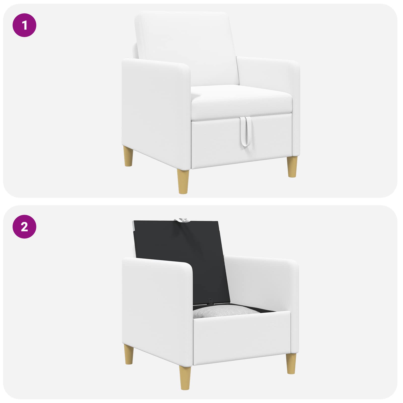 Sofa s shrambo Bela 72 x 78 x 87 cm Poliester - slika 8