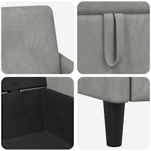 Sofa s úložným prostorem Světle šedá 72 x 78 x 87 cm Polyester - obrázek 7