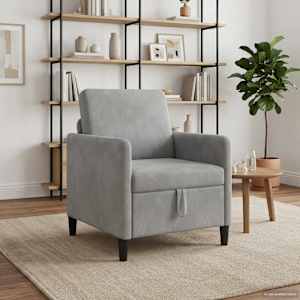 Sofa s úložným prostorem Světle šedá 72 x 78 x 87 cm Polyester - obrázek 3