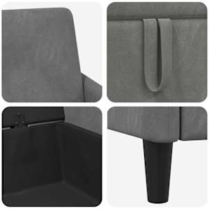 Sofa s úložným prostorem Tmavě šedá 72 x 78 x 87 cm Polyester - obrázek 7