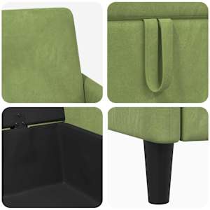 Sofa s úložným prostorem Světlá zelená 72 x 78 x 87 cm - obrázek 7