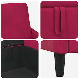 Sofa s úložným prostorem Víno Červené 72 x 78 x 87 cm Polyester - obrázek 7