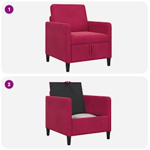 Sofa s úložným prostorem Víno Červené 72 x 78 x 87 cm Polyester - obrázek 8