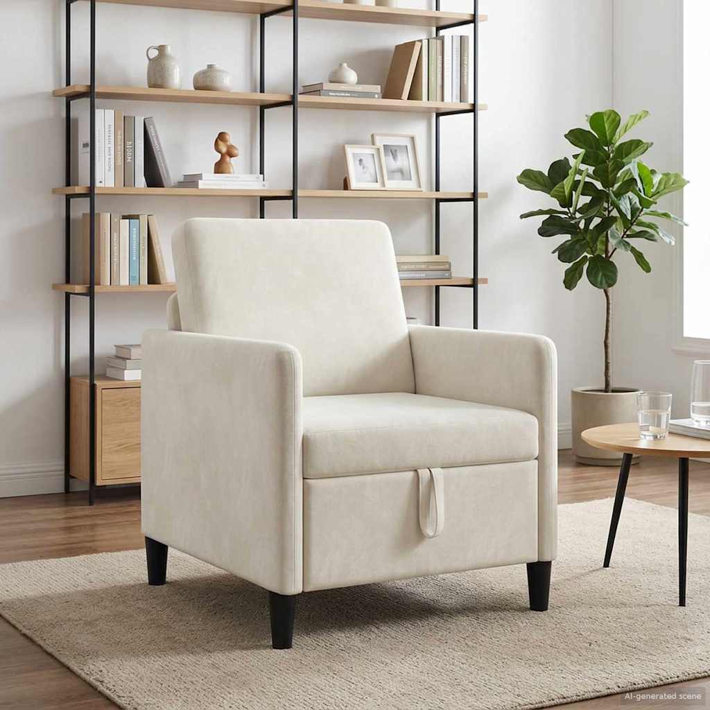 Sofa s shrambo Krem 72 x 78 x 87 cm Poliester - slika 3
