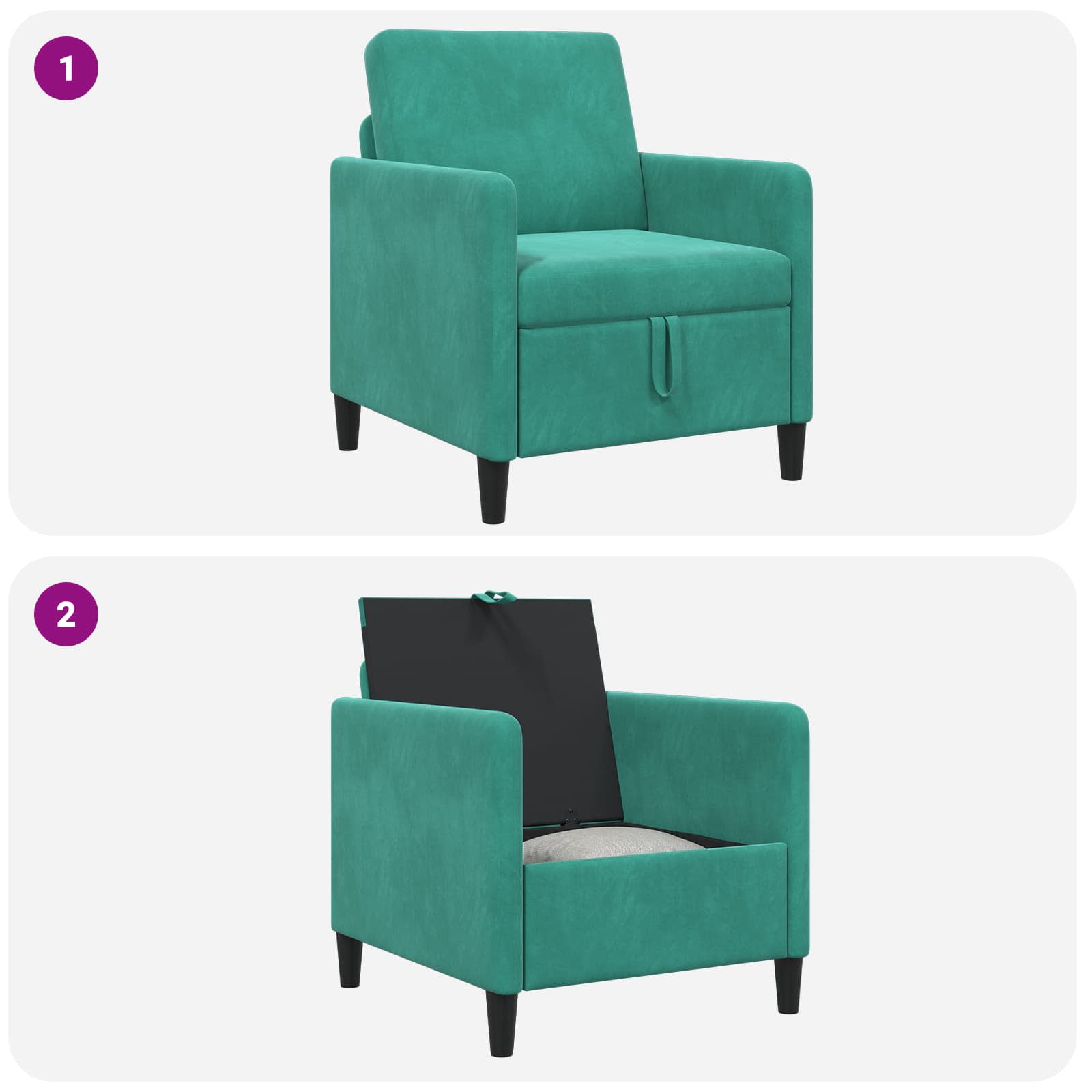 Sofa s shrambo Turkizna 72 x 78 x 87 cm Poliester - slika 8