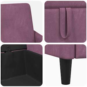 Sofa s úložným prostorem Fialová 72 x 78 x 87 cm Polyester - obrázek 7