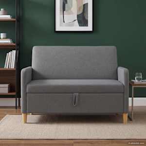 Sofa s shrambo Temno siva 122 x 78 x 87 cm Poliester