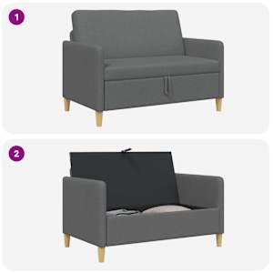 Sofa s úložným prostorem Tmavě šedá 122 x 78 x 87 cm Polyester - obrázek 6
