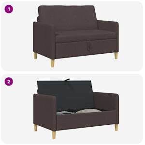 Sofa s úložným prostorem Tmavě hnědá 122 x 78 x 87 cm Polyester - obrázek 6