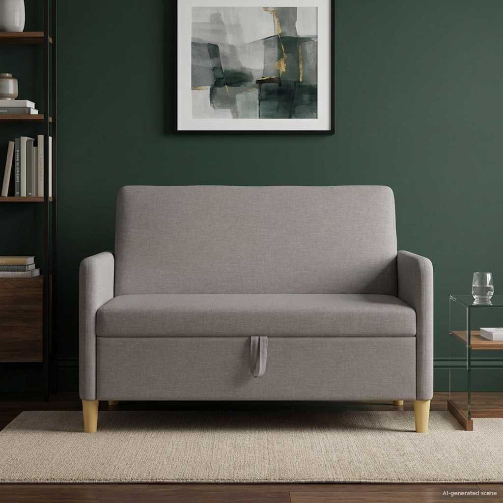 vidaXL Sofa med opbevaring Gråbrun 122 x 78 x 87 cm Polyester