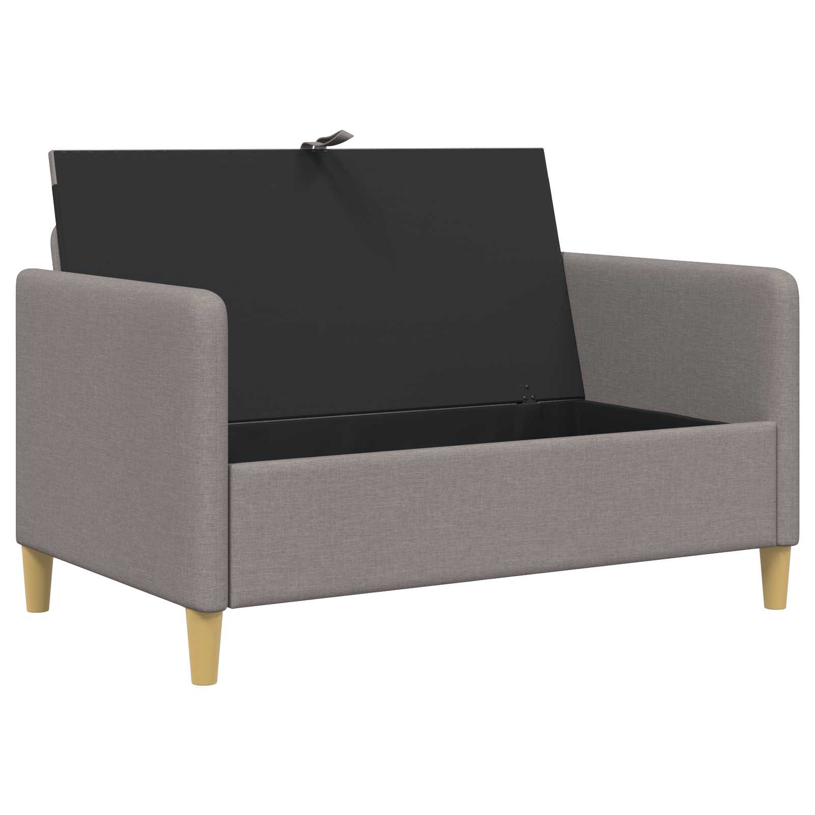 vidaXL Bank met opslag Taupe 122 x 78 x 87 cm Polyester, foto 4