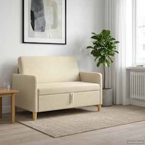 Sofa s úložným prostorem Krémová 122 x 78 x 87 cm Polyester - obrázek 3