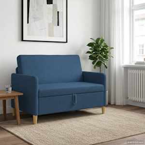 Sofa s úložným prostorem Modrá 122 x 78 x 87 cm Polyester - obrázek 3