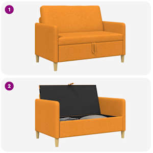 Sofa s úložným prostorem Tmavě žlutá 122 x 78 x 87 cm Polyester - obrázek 5