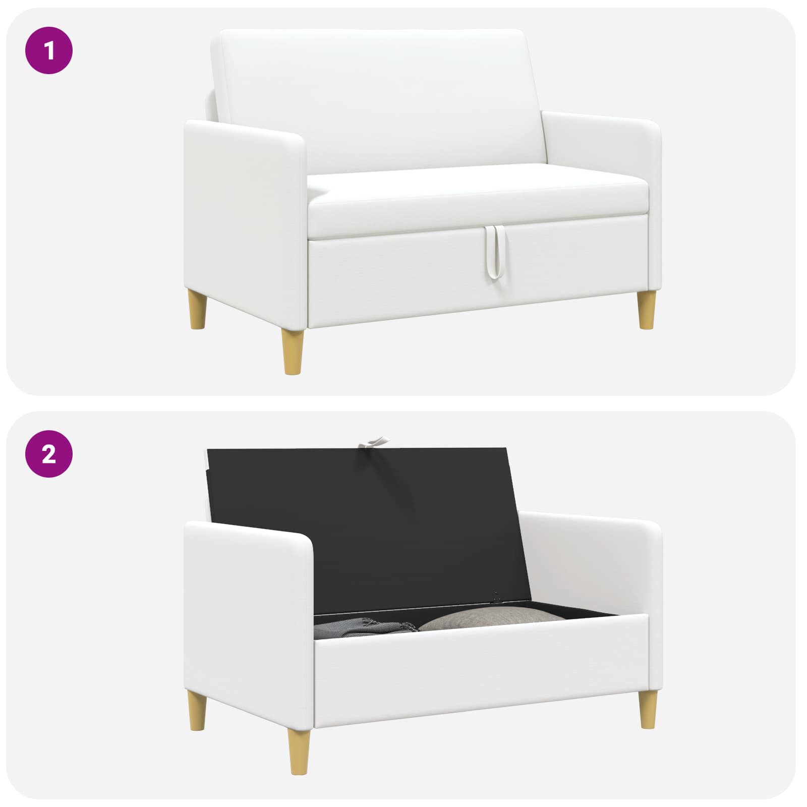 Sofa s shrambo Bela 122 x 78 x 87 cm Poliester - slika 5