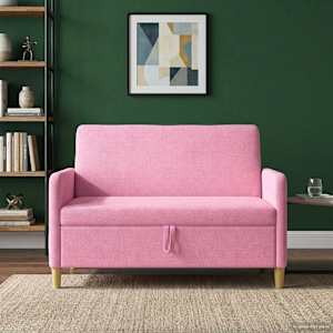 Sofa s úložným prostorem Růžová 122 x 78 x 87 cm Polyester - obrázek 3