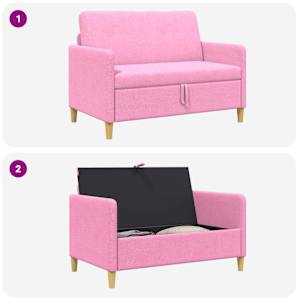 Sofa s úložným prostorem Růžová 122 x 78 x 87 cm Polyester - obrázek 6