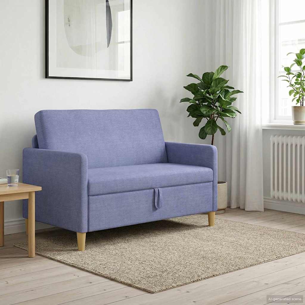 vidaXL Sofa mit Stauraum Jeans blau 122 x 78 x 87 cm Polyester