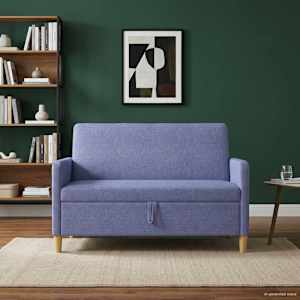 Sofa s úložným prostorem Modrá džínovina 122 x 78 x 87 cm - obrázek 3