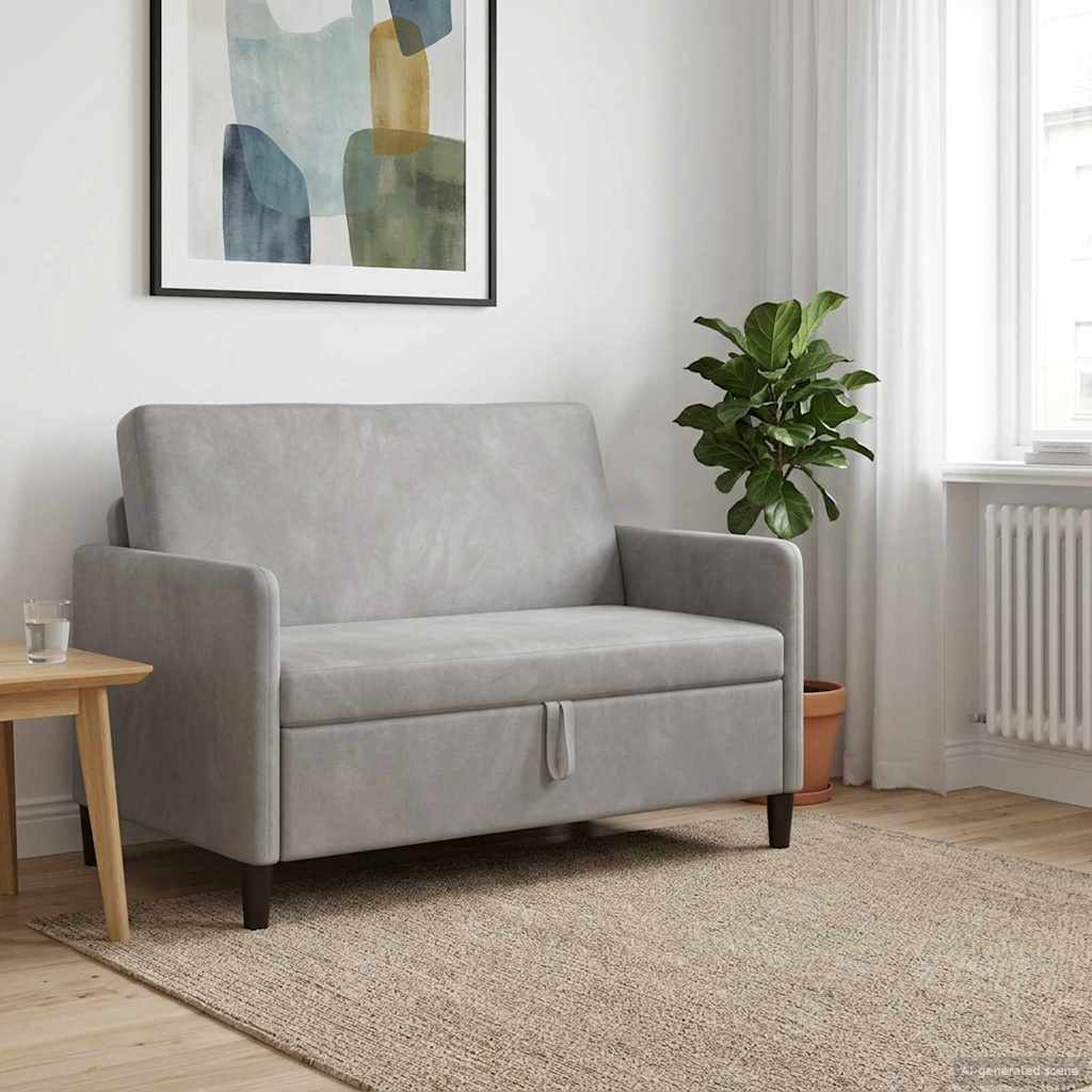 vidaXL Sofa cu Spațiu de Depozitare Gri deschis 122 x 78 x 87 cm