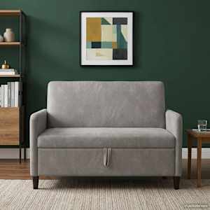Sofa s úložným prostorem Světle šedá 122 x 78 x 87 cm Polyester - obrázek 3