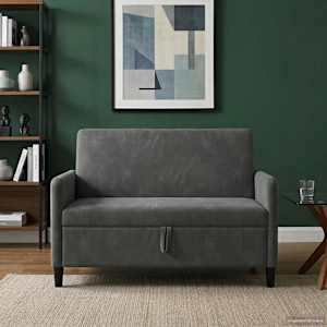 Sofa s shrambo Temno siva 122 x 78 x 87 cm Poliester