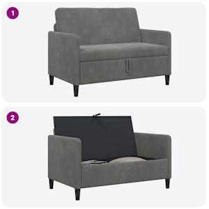 Sofa s úložným prostorem Tmavě šedá 122 x 78 x 87 cm Polyester - obrázek 6