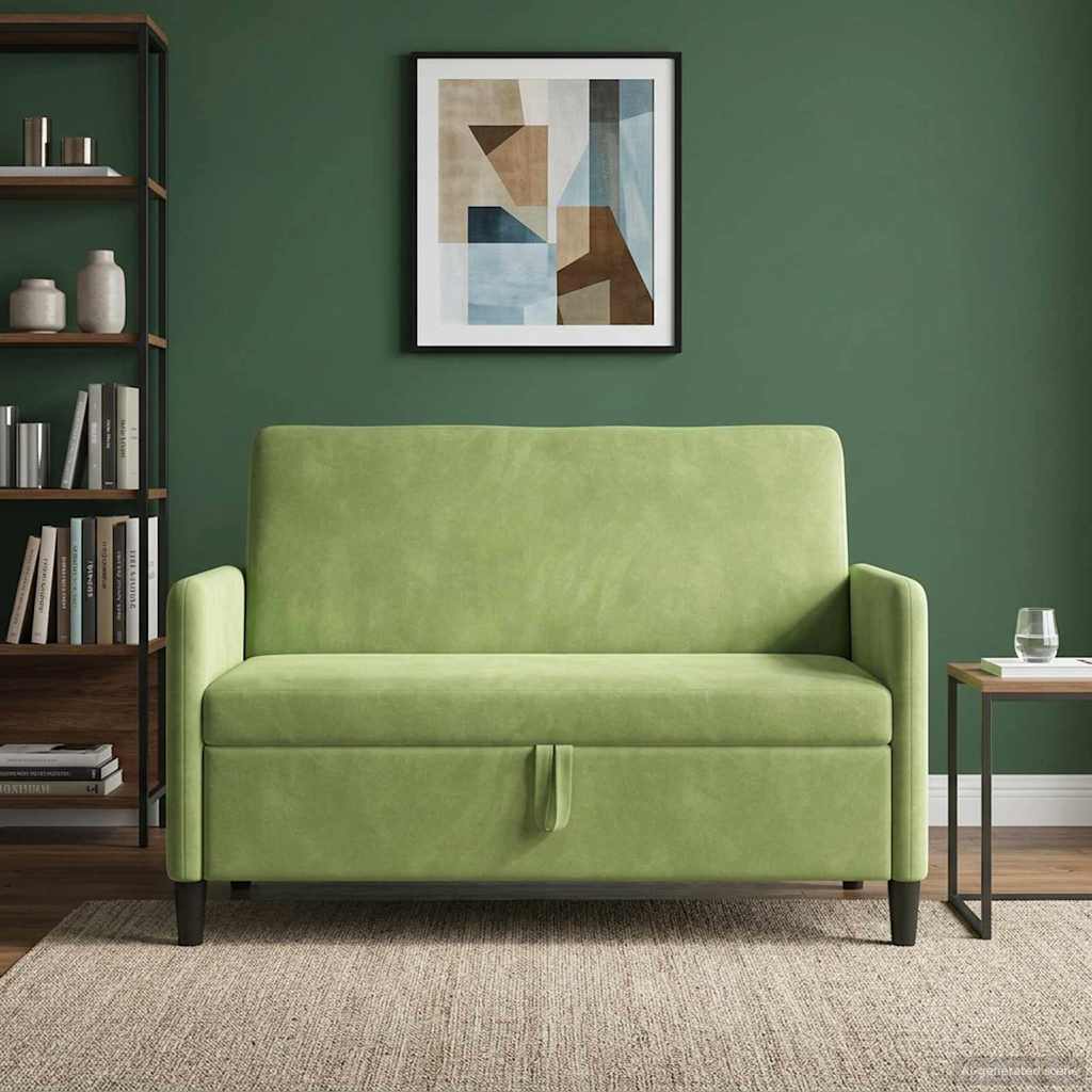 Sofa s shrambo Svetlo zelena 122 x 78 x 87 cm Poliester