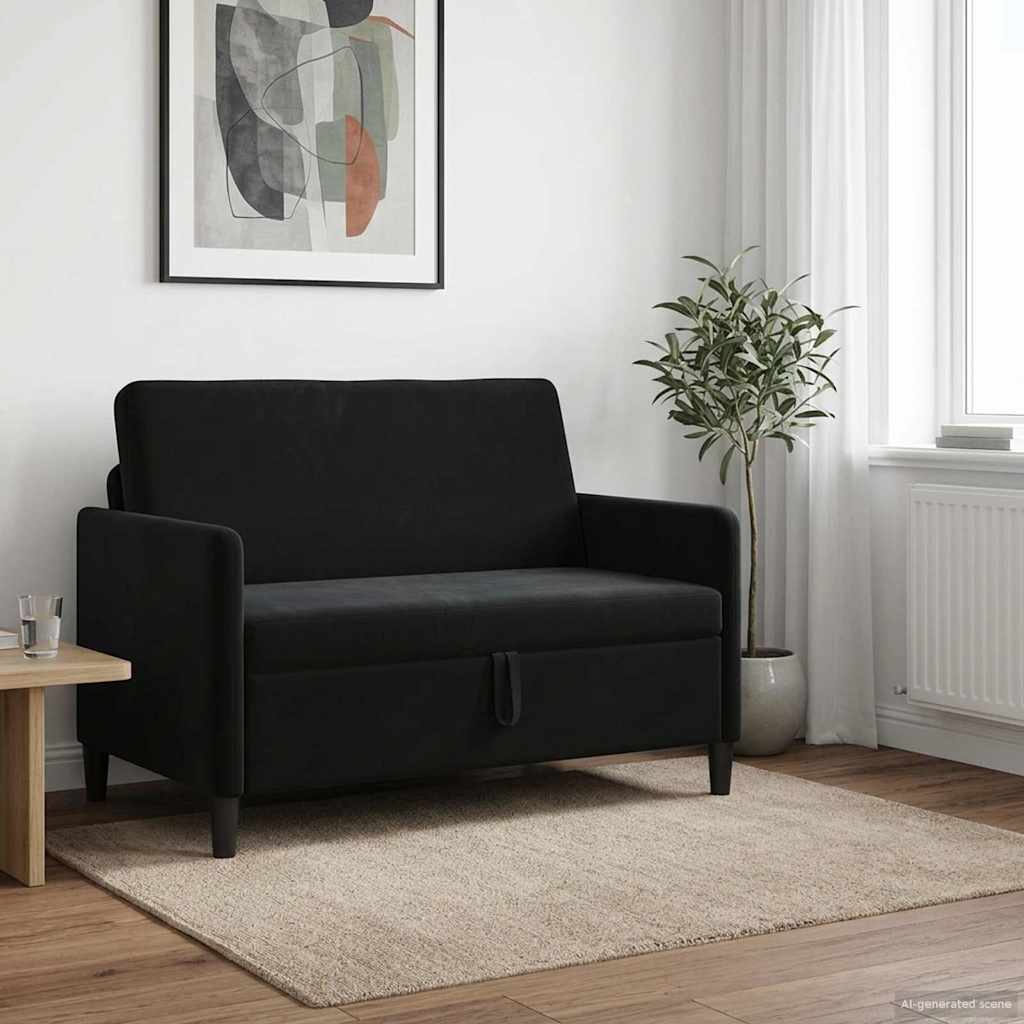 Sofa s shrambo Črna 122 x 78 x 87 cm Poliester - slika 3