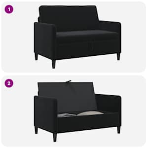 Sofa s úložným prostorem Černá 122 x 78 x 87 cm Polyester - obrázek 6