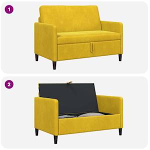 Sofa s úložným prostorem Žlutá 122 x 78 x 87 cm Polyester - obrázek 6