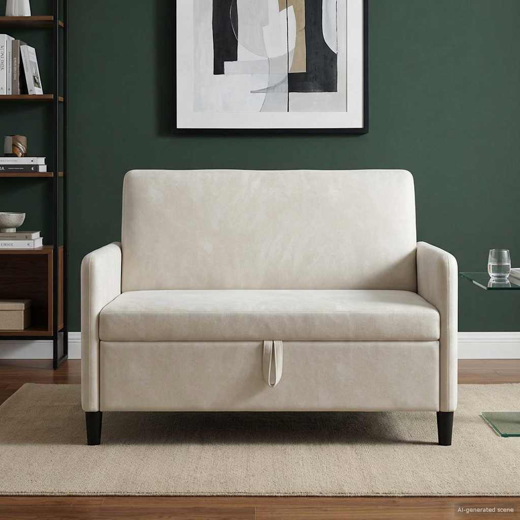 Sofa s shrambo Krem 122 x 78 x 87 cm Poliester - slika 3