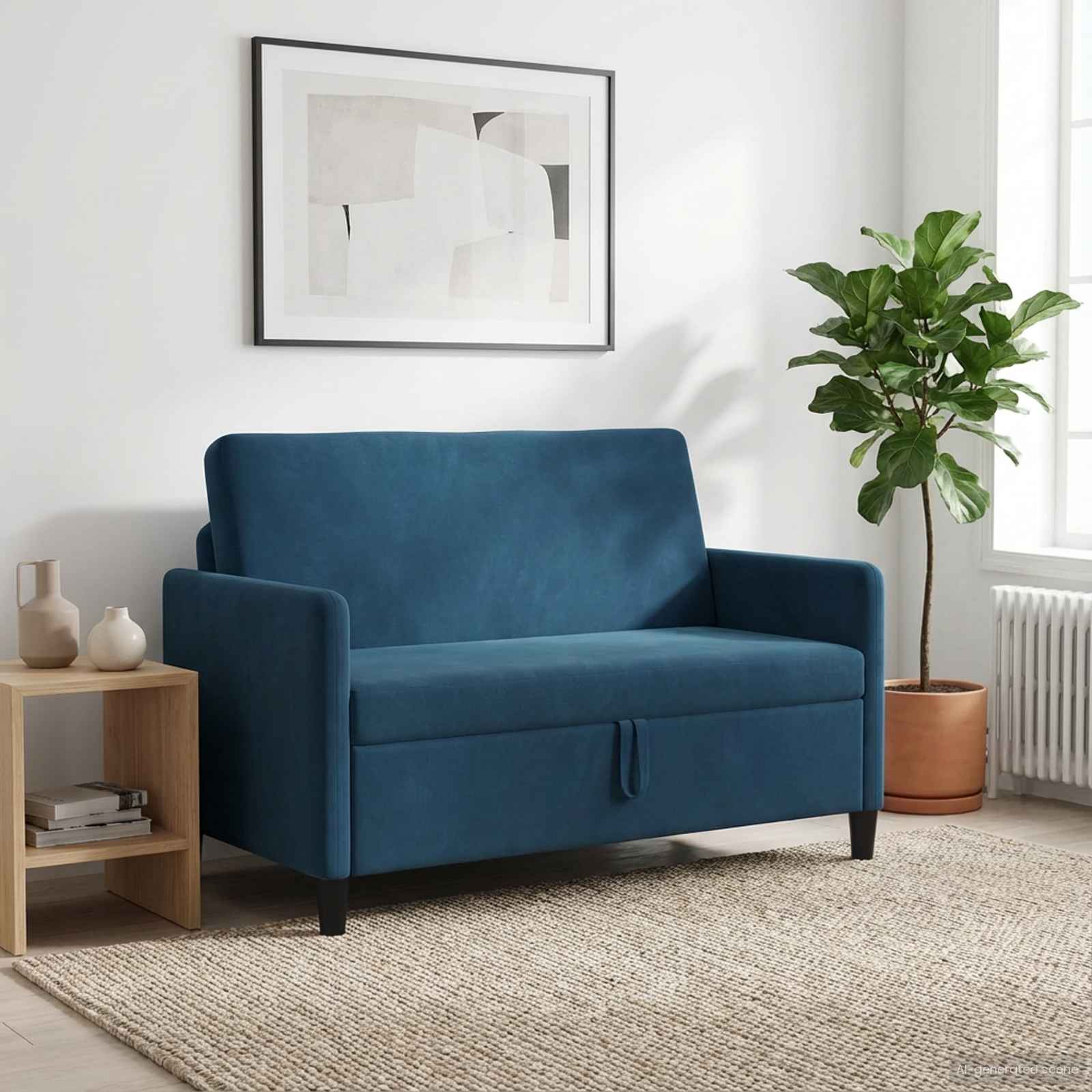 vidaXL Sofa cu Spațiu de Depozitare albastru 122 x 78 x 87 cm