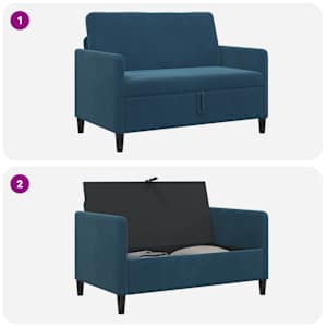 Sofa s úložným prostorem Modrá 122 x 78 x 87 cm Polyester - obrázek 9