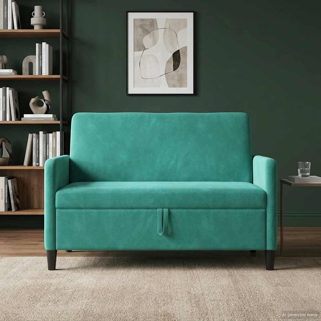 vidaXL Sofa mit Stauraum Türkis 122 x 78 x 87 cm Polyester – Bild 3