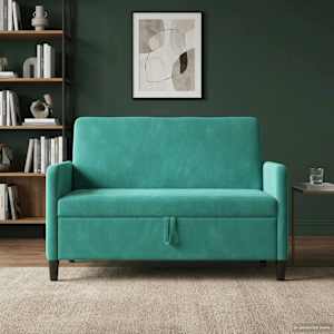 Sofa s úložným prostorem Tyrkysová 122 x 78 x 87 cm Polyester - obrázek 3