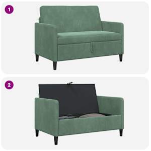 Sofa s úložným prostorem Mořská zelená 122 x 78 x 87 cm - obrázek 6