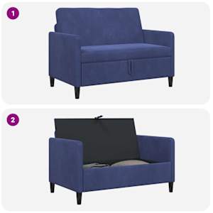 Sofa s úložným prostorem Policová modrá 122 x 78 x 87 cm - obrázek 6