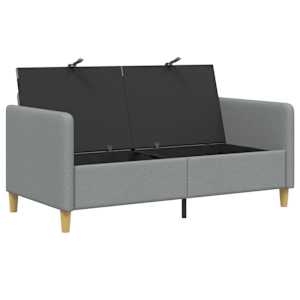 Sofa s úložným prostorem Světle šedá 152 x 78 x 87 cm Polyester - obrázek 3